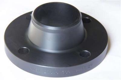 Flangia a collo di saldatura ANSI B16.5 150# WNRF da 3 pollici in metallo nero: collo alto conico + disco forato, finitura opaca, raccordo per tubi industriali.